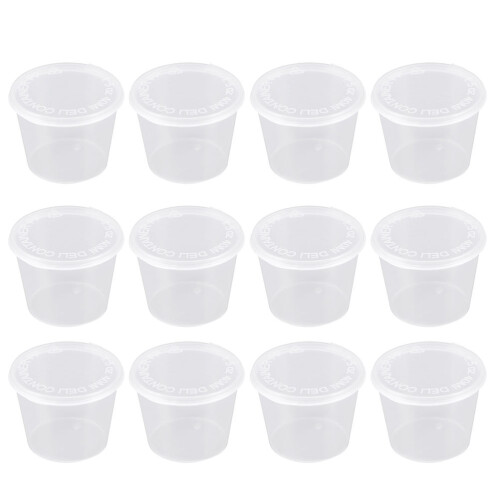 300Pièces Pots Portion Plastique Blancs Ronds Pour Sauce Condiments