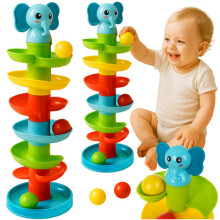 Torre di palline per bambini con scivolo a spirale, 6 palline, 18 m+