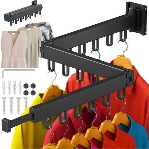 Tendedero plegable de pared, 18 ganchos