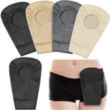 4 stuks colostomiezakhoezen, geurwerende, elastische beschermhoezen voor laparotomie en douchen, ronde opening, meerkleurig