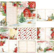 Christmas pattern paper set A5 vintage style 8 sheets
