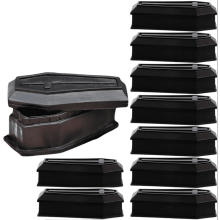 10 Mini-Sargboxen – Schwarze Süßigkeiten- und Leckereienboxen mit Deckel, Gothic-Halloween-Dekoration, Gastgeschenke, kleine