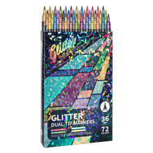 Glitzerpinselmarker, Metallic-Glitzerstifte mit zwei Spitzen für Karten, Bastelarbeiten, Malen & Scrapbooking – 10 ml