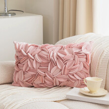 3D Flower Decorative Pillow, Floral Shaped Throw Cushion for Sofa/Bed, Soft Polyester Plush Accent Pillow, Pink