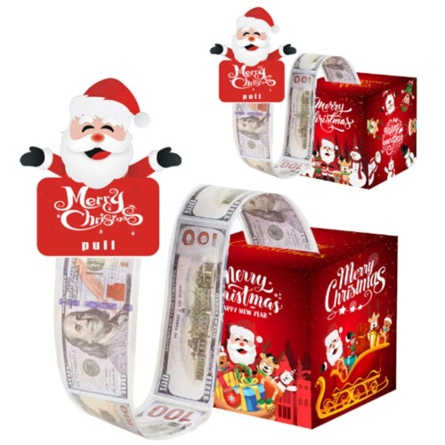 Weihnachtsmann-Windel-Verlosungsbox mit 50 Karten