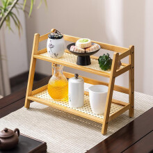 Coffee Bar Organizer, Wooden Countertop Shelf, Tea and Mug Rack for Kitchen Storage and Display(Yellow)