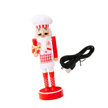 Quebra-nozes de Natal em forma de estatueta, 28,5 cm de altura, com luzes, enfeite decorativo para mesa, ideal para presente em família, nas cores