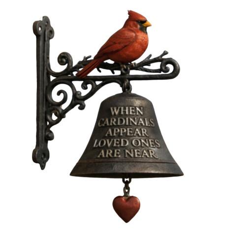 Κουδούνια Cardinalis για Πόρτα, Vintage Κόκκινο Κουδούνι Cardinal από Χυτοσίδηρο, Κουδούνι
