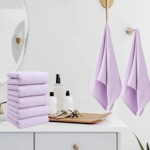 Ensemble de 5 serviettes de bain de luxe, serviettes de bain turques 100 % coton, violettes, 29,53 13,78 cm