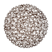 3 stuks ronde donkerbruine papieren placemats van touw – gevlochten, isolerende, decoratieve tafelmatten, geschikt voor standaardtafels