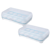 Shpwfbe2PCS Soporte para huevos de gran capacidad para refrigerador – Contenedor de almacenamiento de huevos de plástico transparente, compatible