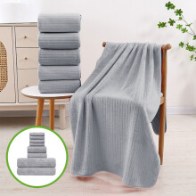 8 Piece Bath Towel Set,2 Bath Towel,2 Hand Towels,4 Washclothes,Home Collection Ultra Soft Cozy Towels 600 GSM Plush Towel Set