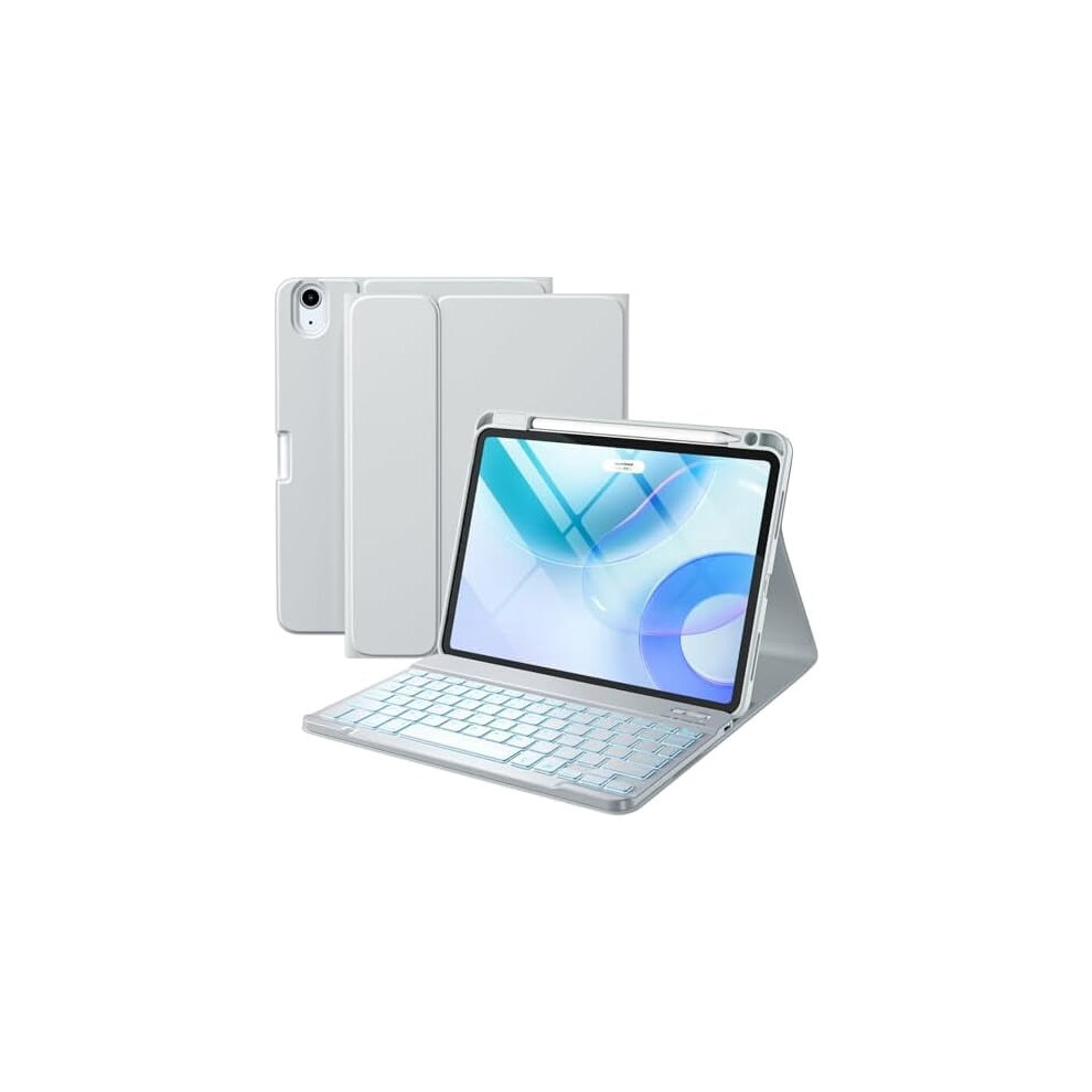 Compatible With Ipad Air 11-Inch/10.9" (5Th/4Th Gen) Case With Backlit Detachable Keyboard, Folio Cover & Pencil Holder (Gray) Gray 9193271063018