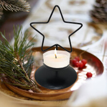 Hirschförmiger Kerzenhalter aus Eisen, festliches Tischgesteck mit Weihnachtsbaum- und Schneeflockenmotiv für romantisches Ambiente, Geschenkidee