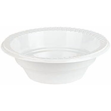 Bols ronds en plastique blanc jetables, compatibles micro-ondes, 35 cl (12 oz), lot de 400.