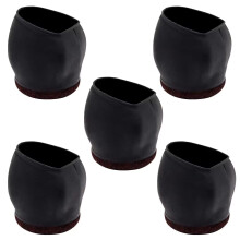 5pcs Black Caster Cups 5.4x6.7cm for Office Chairs, Floor Protectors & Anti-Sliding Felt Pads – Compatible with Standard Chair Wheels