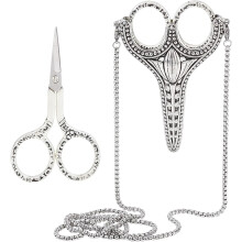 Stainless Steel Tip Sewing Scissors with Sheath, Chain Cutter, Safety Precision Embroidery Scissors for Fabric/Paper – DIY Craft Tool