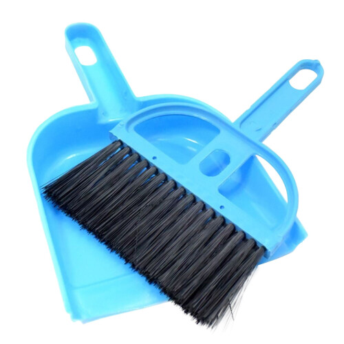 Set mini scopa e paletta, piccola scopa e paletta per la casa, blu, 44 x 13 cm