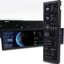8.8inch Computer Temp Monitor (Dynamic Theme Supported), IPS Type C Secondary Screen CPU RAM HDD Data FPS Monitor Black