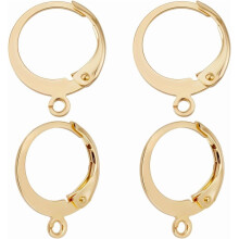 80Pcs French Leverback Earring Hooks, 18K Gold Plated 316L Stainless Steel, 14.5x12x0.6mm, Compatible with Interchangeable Dangle/Huggie Hoop