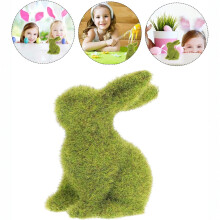 Décorations de Pâques Lapin, Mousse Verte Fausse (Lot de 3)