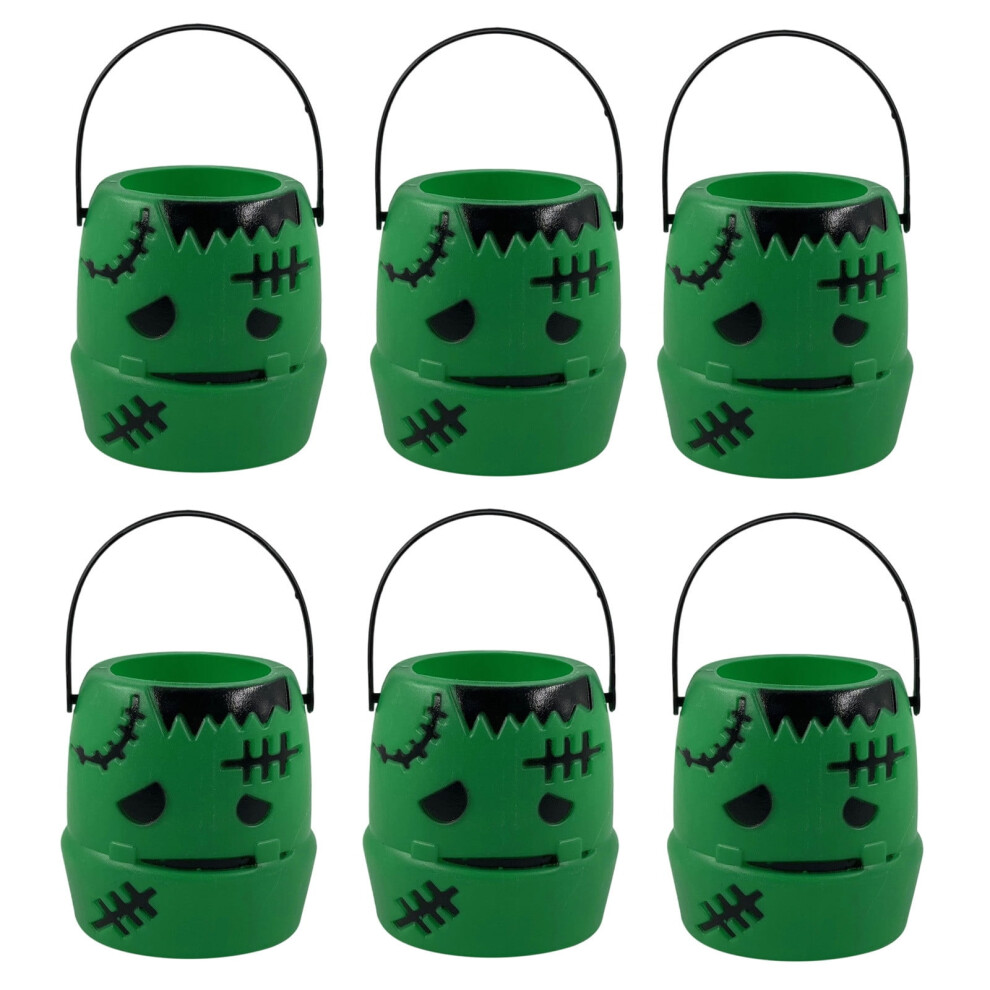 12Pcs Halloween Pumpkin Buckets For Trick Or Treating, Orange Jack O'lantern Candy Baskets With Handle Â Party Favors & Props 9193271061373