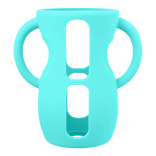 Muinchillí Silicone le Láimhseálacha do Bhuidéal Leanbh Gloine Nádúrtha - Sealbhóir Buidéal Leanbh Frith-Bhriste, Comhoiriúnach le Buidéil