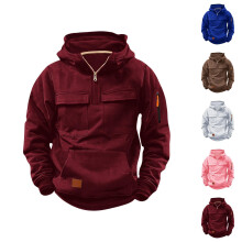 Distressed Pullover Hooded Sweatshirt For Big Boys Long Sleeve Jacket With Multiple Pockets Cozy Fall Winter Outerwear Casual Athletic Top