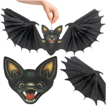 Hängende Fledermaus-Halloween-Dekoration, 60 cm, Schwarz