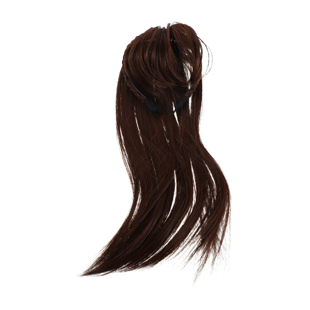 Easy to Wear Light Brown Headband Wig with Clip for Seamless Hair Volume Enhancement