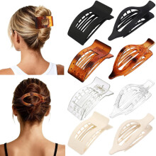Pinzas para el cabello planas francesas Artchita para mujer, 8 unidades, color marrón.