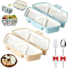 6 in 1 Onigiri Mold, Triangle Sushi Molds, Once Quickly Make 6pcs Onigiris for Seaweed Rice Ball Molds, Easy to Store Carry and Clean(2pcs)