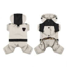 Dog Coat, Dog Jacket with Hood, Dogs Vest for Small Medium Large Dogs, Beige1, 56X42CM