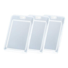 QenASHaing 3-Pack PP Card Holder with Adjustable Lanyard, Waterproof Flip-Top Design, Compatible with ID Badges