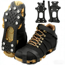 11 Spikes Crampons Ice Cleats for Shoes and Boots Silicone Anti-Slip Hiking Fishing Walking Mountaineering L