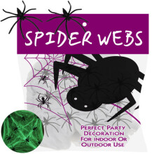 Halloween-Spinnennetz, das im Dunkeln leuchtet, mit 20 Spinnen