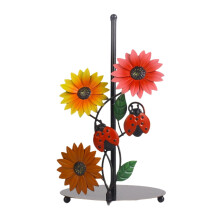 Küchenrollenhalter aus Metall mit Blumenmuster, vertikaler Papierhandtuchhalter, Küchenrollenständer, Organizer
