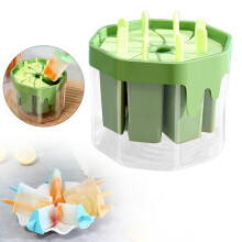 Hausgemachtes Eis am Stiel-Set mit wiederverwendbaren Eisformen | 8-teiliges DIY-Set mit Stielen und Deckel für gefrorene Joghurt-Desserts