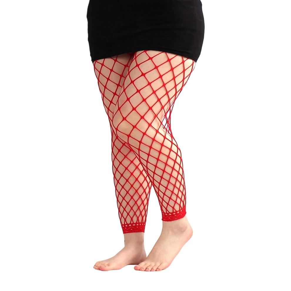 High Waist Footless Tights Soft Stretchy Partterned Fishnets Thigh High Stockings for Women Net Footless Legging