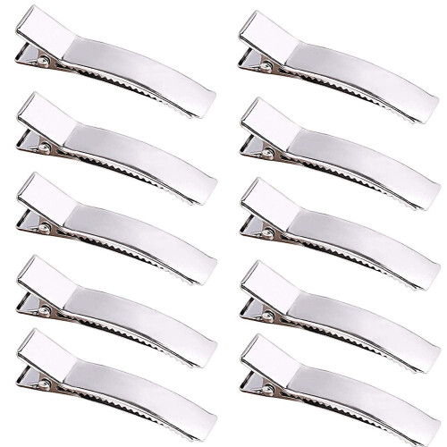 50 Presilhas de Cabelo em Metal Prateado com Formato de Jacaré, 5 cm (2 polegadas)