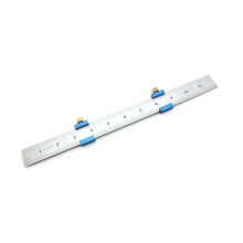 Machinist Ruler Set – 12" Stainless Steel 4R Ruler with Anodized Aluminum Stops, 1/8–1/64" Graduations – Precision Measuring Tool for