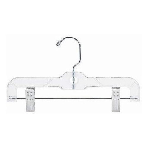 Cabide infantil transparente de plástico para calças/saias - 10" (25)