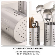 2 Pcs Chopstick Holder Steel for Kitchen Utensils Quick Drying with Drainage Design