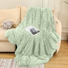 Plaid ultra doux en peluche, jeté duveteux, couverture moelleuse et confortable pour canapé, fauteuil, décoration de salon, cadeau chaleureux pour