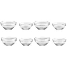 8Pcs Clear Glass Jelly Bowls Safe Dessert and Pudding Holders