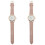 2Pcs Pink Adjustable Strap Wrist Watch Stylish Casual Accessory 1
