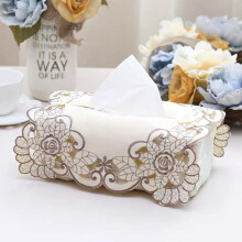 Pekkaxy Attractive Fabric Tissue Box Cover Vintage Lace Tissue Box Desktop Holder Decorative Dispense for House Office Car Dinner Table Modern