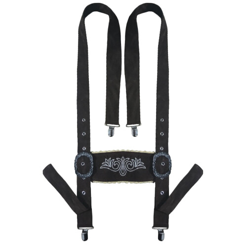 German Cross Back Suspenders Adjustable Embroidered