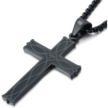 Celtic Cross Necklace for Men Stainless Steel Irish Knot