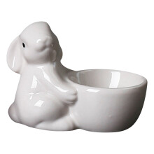 Ceramic Rabbit Egg Cup, Easter Bunny Egg Holder for Soft-Boiled Eggs, Home Decor Kitchen Utensil, 3.5"x2.6", 1 Pack